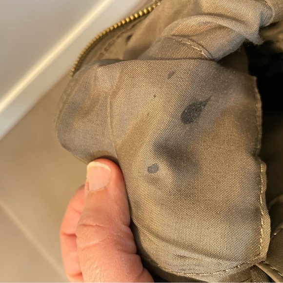 bebe quilted faux leather small mini backpacks in taupe with gold tone hardware - Picture 6 of 8